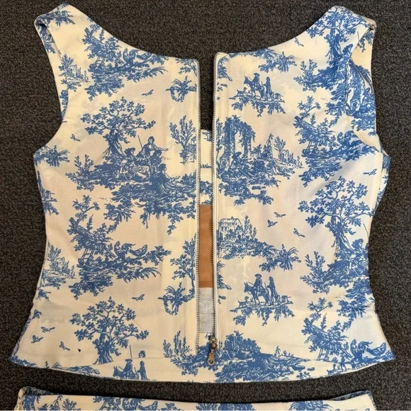 Miaou Imogene Corset in Blue Toile - Picture 7 of 10